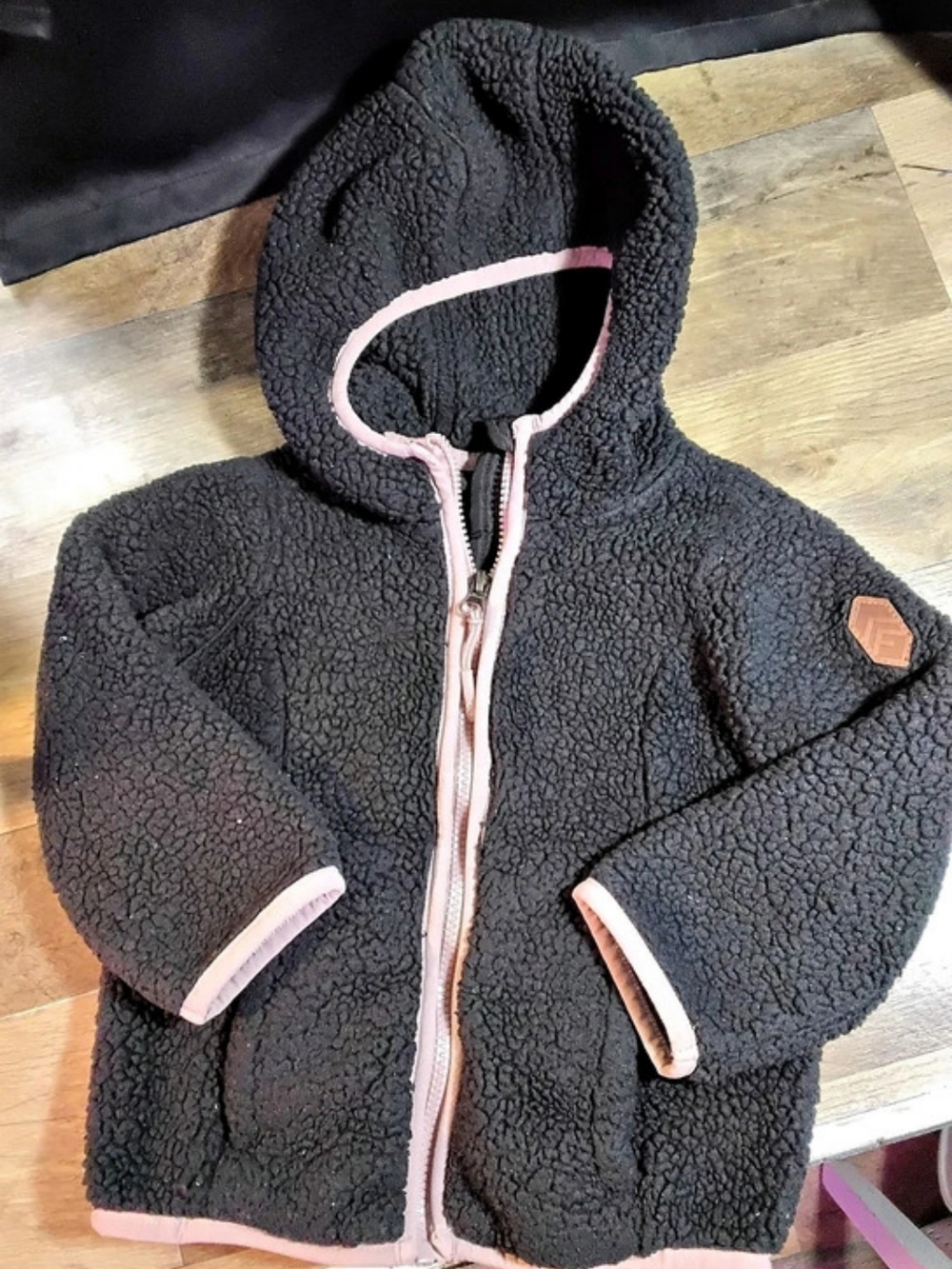 Free Country Highland Sherpa Fleece Jacket Black & Pink Size 2T